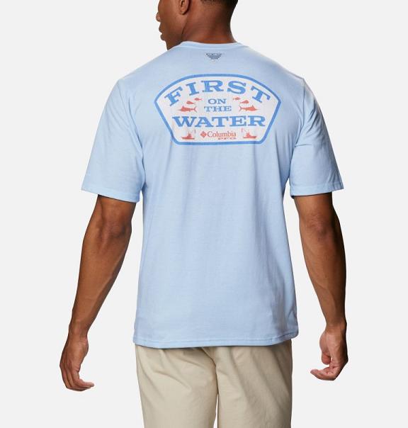 Columbia PFG T-Shirt Blue For Men's NZ32851 New Zealand